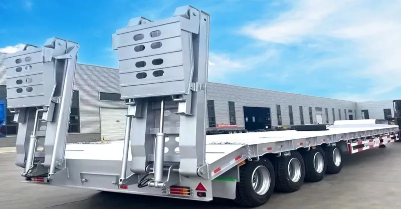 3 Axle Lowboy Gooseneck Semi Trailer