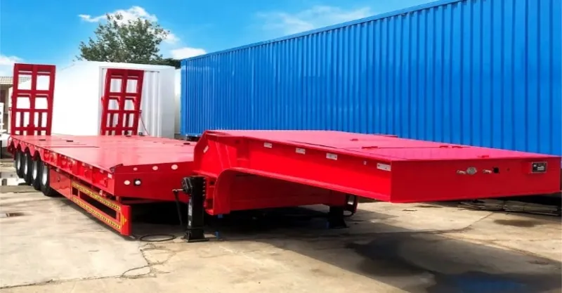3 Line 6 Axle Lowboy Flatbed Trailer