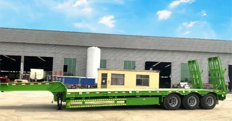 3 Line 6 Axle Lowboy Flatbed Trailer