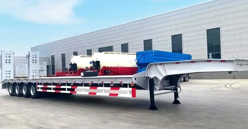 3 Line 6 Axle Lowboy Flatbed Trailer