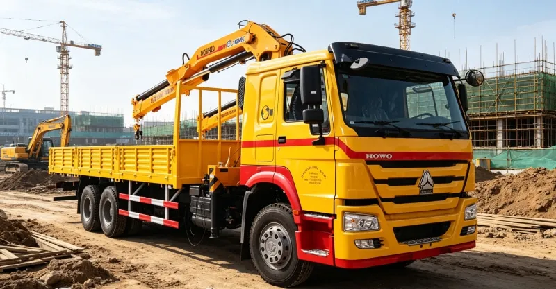 HOWO 6x4 Boom Truck Yellow | Site Ready 10T