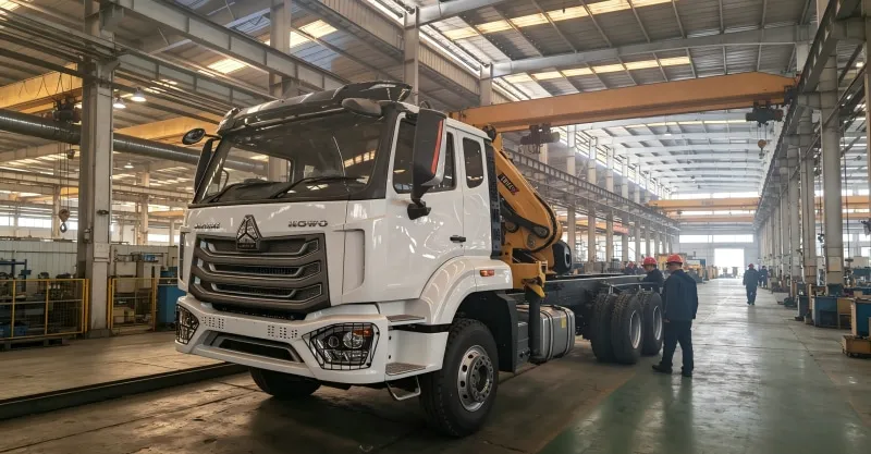 SINOTRUK HOWO NX 6x4 Knuckle Boom Crane Truck | 371HP White